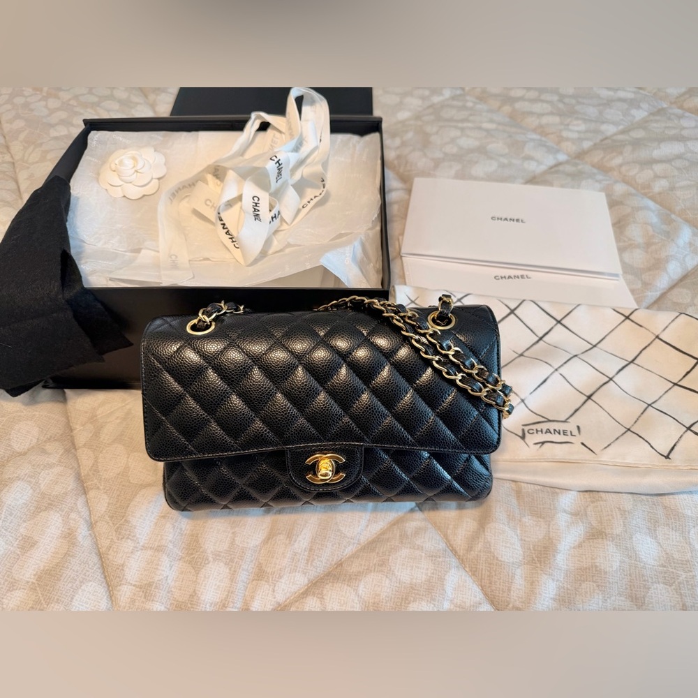 🔴SOLD🔴 Chanel Classic Double Flap Bag Black Caviar Gold Hardware